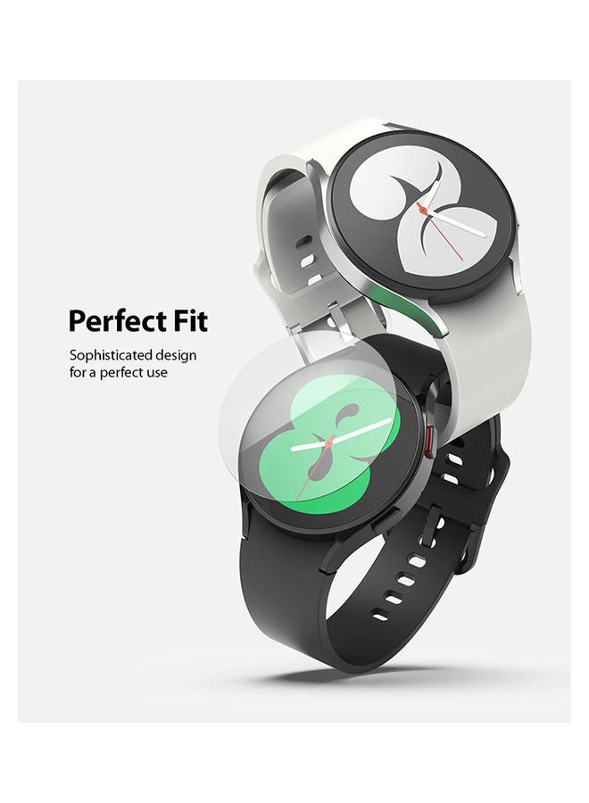 Ringke - Tempered Glass Screen Protector (4 Pack) Compatible with Samsung Galaxy Watch 4 44mm Smartwatch Clear - Image 1