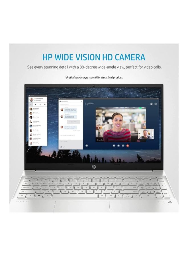 HP - Pavilion 15-eg1053 (Upgraded Version) Laptop With 15.6-Inch Touch Screen Display, Core i5-1155G7 Processor/16GB RAM/512GB SSD/Intel's Iris Xe Graphics With Bag English Silver - Image 1