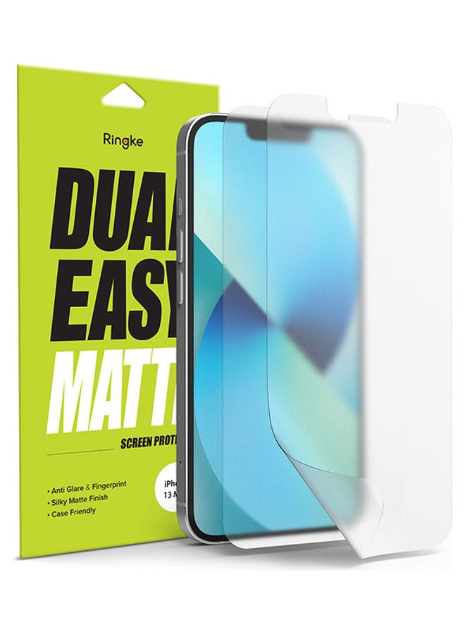 Ringke Pack Of 2 Dual Easy Matte Screen Protector Compatible With Apple iPhone 13 Mini, Anti-Fingerprint Protection, Anti-Glare Full Coverage Protective Film Clear - Image 1