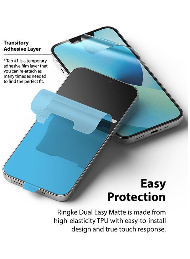 Ringke Pack Of 2 Dual Easy Matte Screen Protector Compatible With Apple iPhone 13 Mini, Anti-Fingerprint Protection, Anti-Glare Full Coverage Protective Film Clear - Image 3