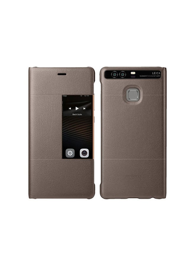 HUAWEI - Smart View Flip Case For Huawei P9- Brown - Image 1