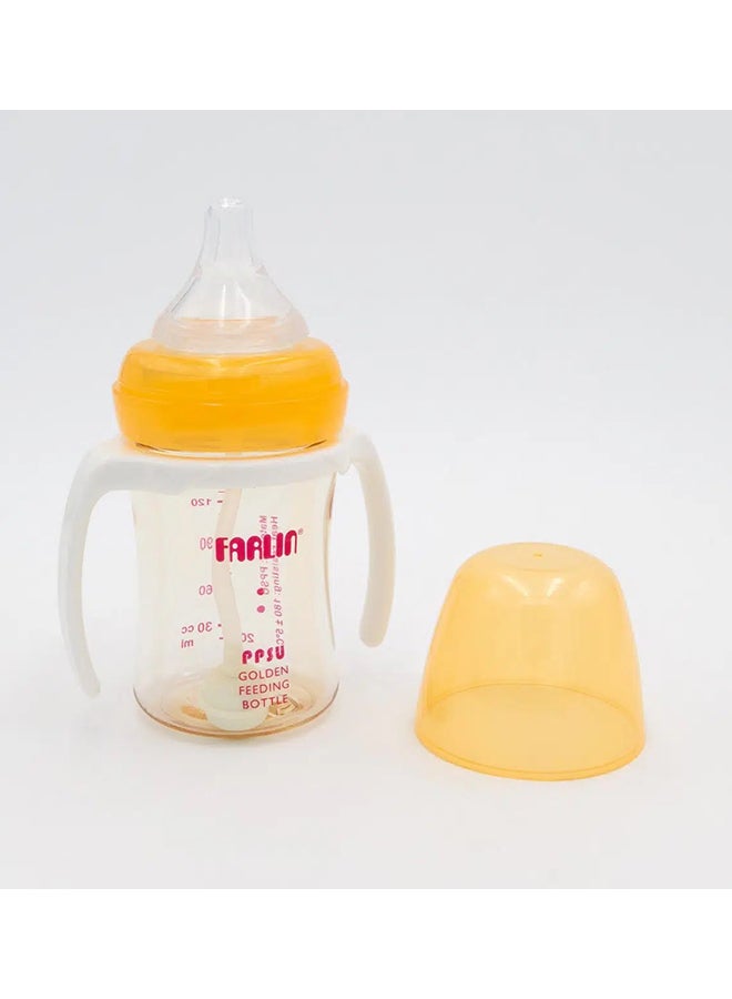 فارلين زجاجة رضاعة بمقبض وحلمة حريرية من بي إي إس، 140 مل لحديثي الولادة - Image 2