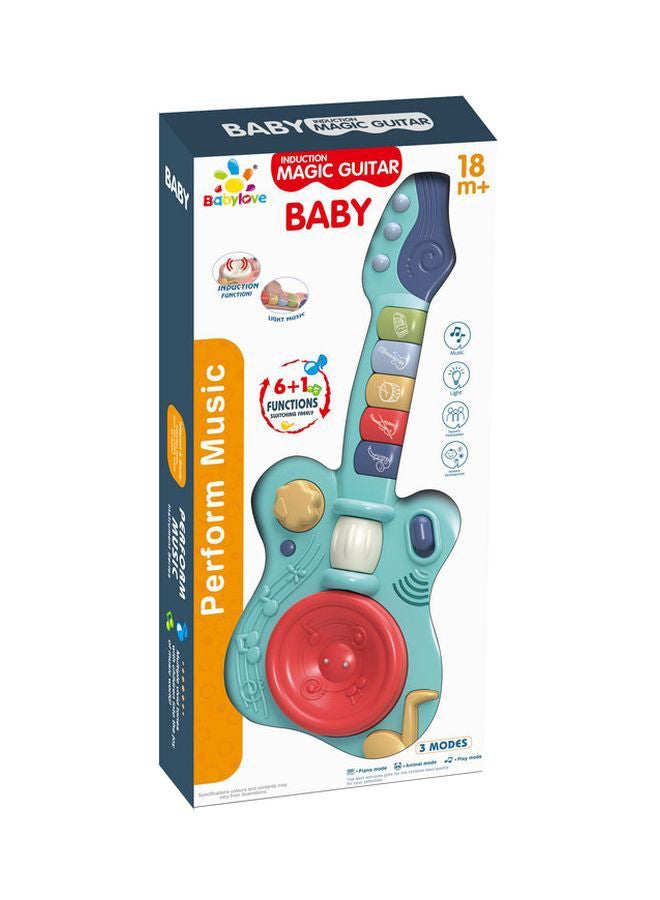 Baby love Adorable Colourful Design Induction Magic Musical Guitar With High-quality Materials - 33-1953167-Blue 42.5x6x20cm - Image 1