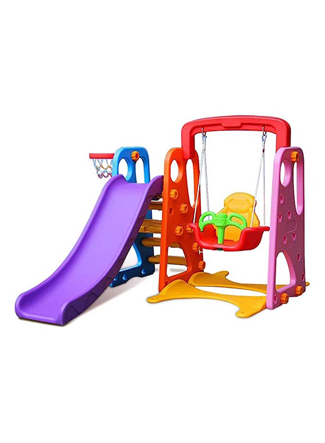 XIANGYU 3-In-1 Durable Swing And Slide Playset With Basketball Hoop For Kids, 6+ Years 188x170x125cm - Image 2