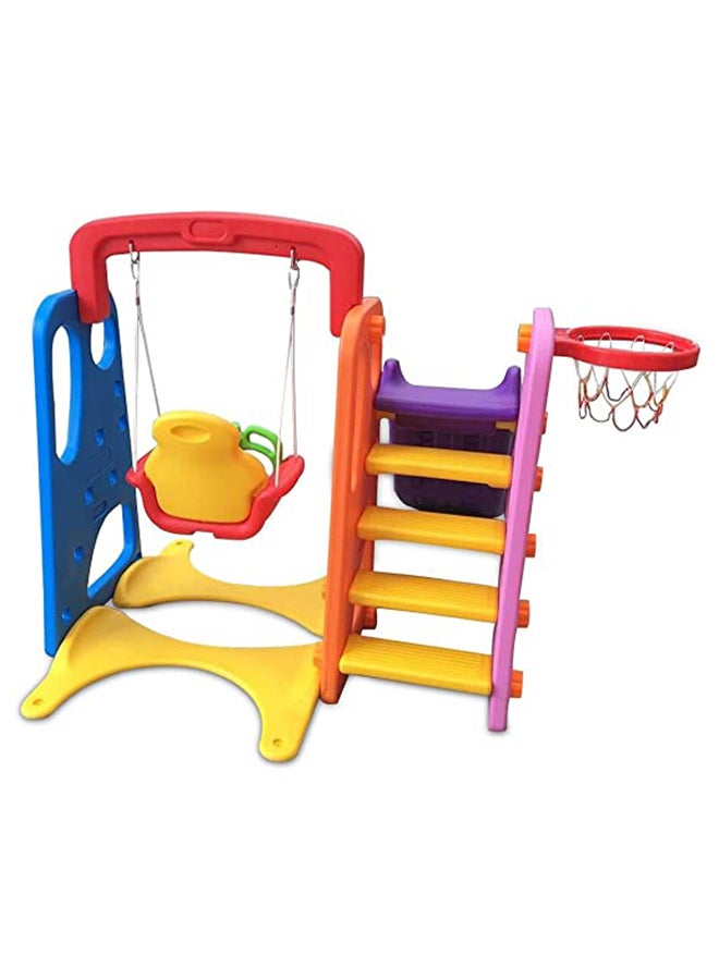 XIANGYU 3-In-1 Durable Swing And Slide Playset With Basketball Hoop For Kids, 6+ Years 188x170x125cm - Image 3