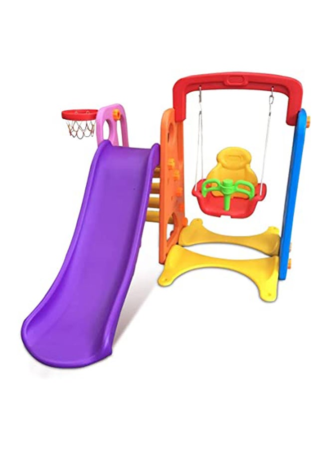 XIANGYU 3-In-1 Durable Swing And Slide Playset With Basketball Hoop For Kids, 6+ Years 188x170x125cm - Image 5