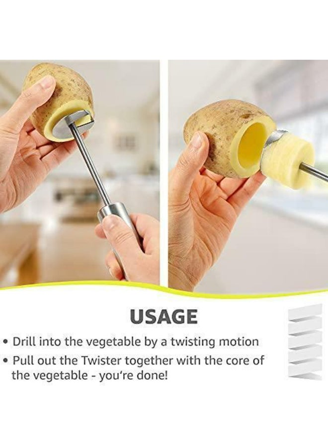 Lurch - 5-Piece Stainless Steel Veggie Drill Twister Set Silver - Image 1