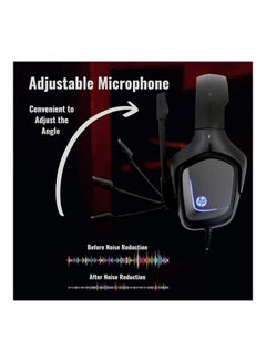 HP HP H220 Over Ear Wired Deep Bass Gaming Headset with LED Lights and Noise Cancelling Mic for Computers and Multiple Gaming Consoles,  - Image 2