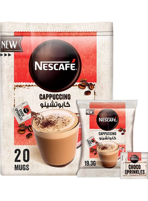 Cappuccino Foamy Coffee Mix With Chocolate Sprinkle 20 Sachets 19.3grams
