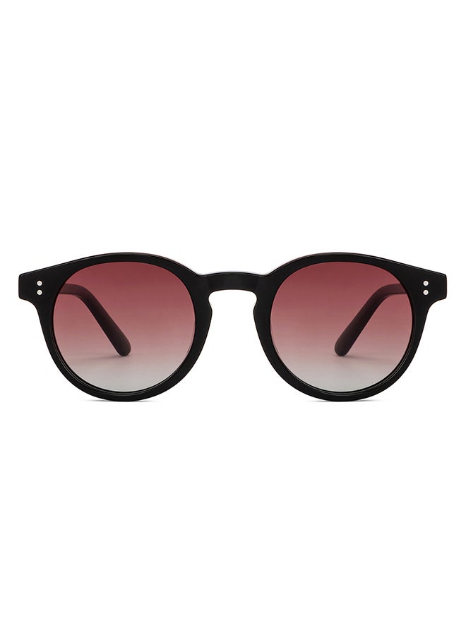 John Jacobs - Full Rim Polarized Round Sunglasses For Men & Women - 48mm - Black - Image 1