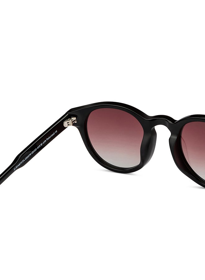 John Jacobs - Full Rim Polarized Round Sunglasses For Men & Women - 48mm - Black - Image 1