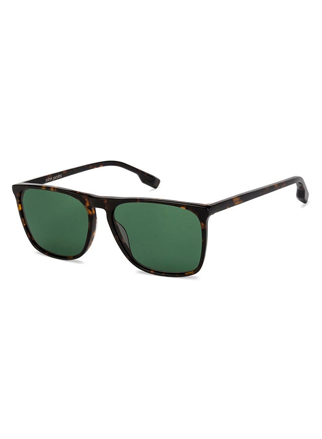 John Jacobs Full Rim Rectangle Sunglasses For Men & Women With UV Protection - 57mm - Tortoise  - Image 1