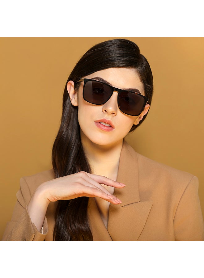 John Jacobs Full Rim Rectangle Sunglasses For Men & Women With UV Protection - 57mm - Tortoise  - Image 4