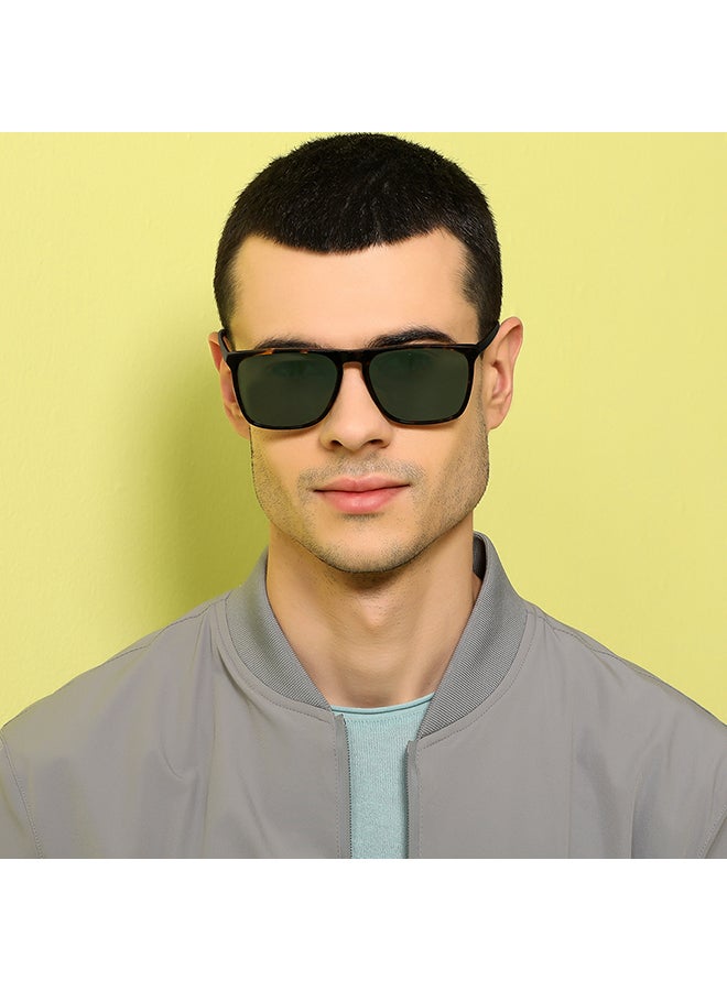 John Jacobs Full Rim Rectangle Sunglasses For Men & Women With UV Protection - 57mm - Tortoise  - Image 3