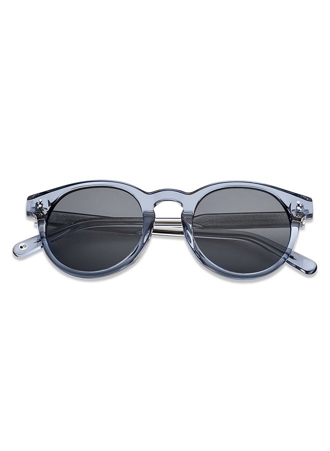 John Jacobs Full Rim Polarized Round Sunglasses For Men & Women - 48mm - Blue  - Image 3