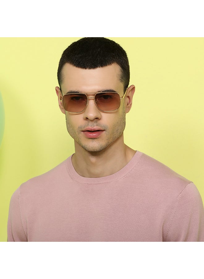 John Jacobs Full Rim Metal Frame Square Sunglasses For Men & Women With UV Protection - 57mm - Gold - Image 3