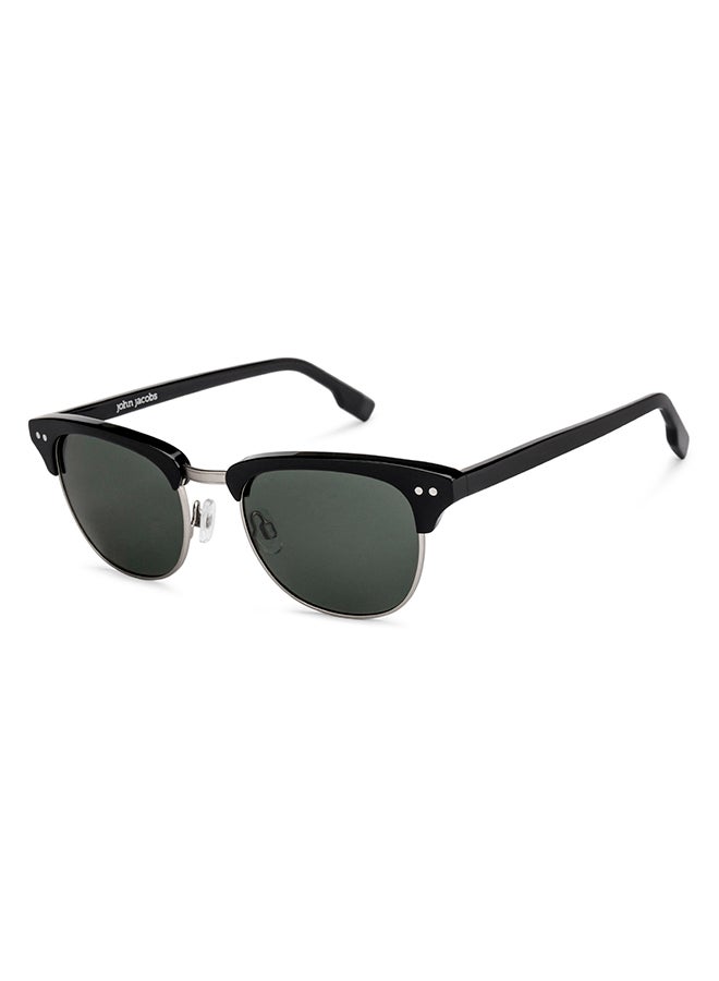 John Jacobs Full Rim Metal Frame Polarized Clubmaster Sunglasses For Men & Women - 50mm - Black  - Image 1