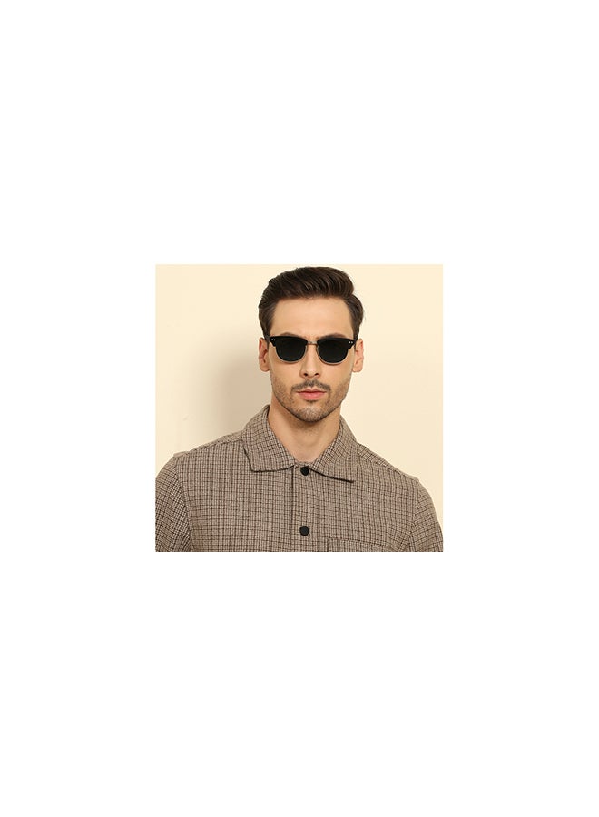 John Jacobs Full Rim Metal Frame Polarized Clubmaster Sunglasses For Men & Women - 50mm - Black  - Image 3