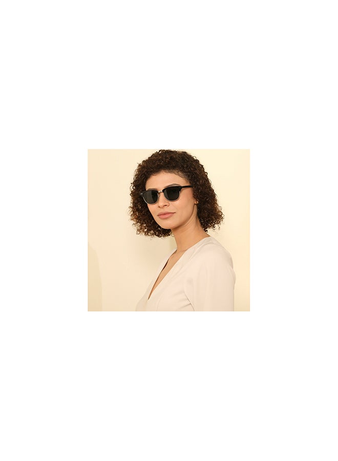 John Jacobs Full Rim Metal Frame Polarized Clubmaster Sunglasses For Men & Women - 50mm - Black  - Image 4