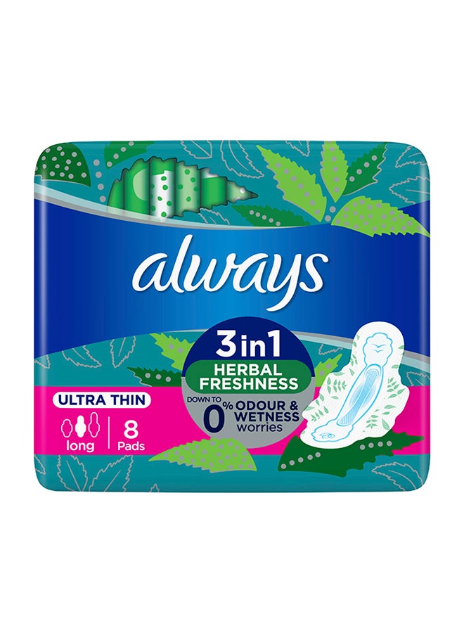 Always - Clean And Dry Ultra Thin, Sanitary Pads Long, 8 Pads - Image 1