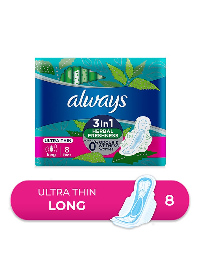 Always - Clean And Dry Ultra Thin, Sanitary Pads Long, 8 Pads - Image 1