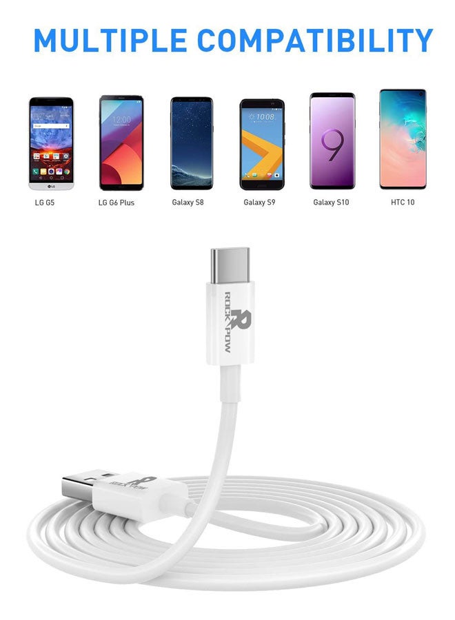 روك بو شاحن USB Type-C لهواتف آيفون 13/12/11 برو ماكس X/XR/XS/8/SE 2020/آي باد/سامسونج S20/هواوي P40/P30 أبيض  - Image 3