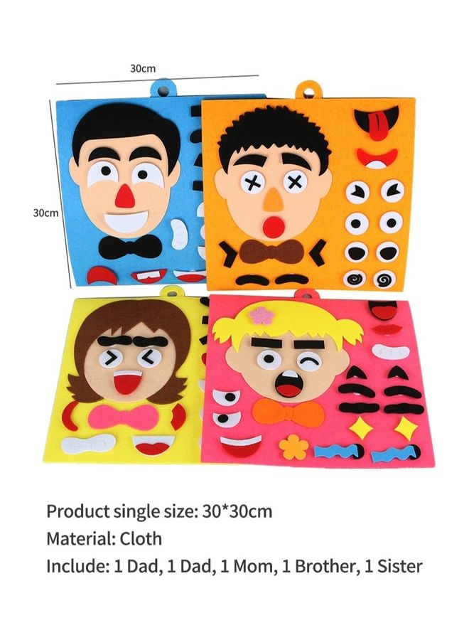 4-Piece Parents And Kids Emoticon DIY Assembling Hangable Puzzles
