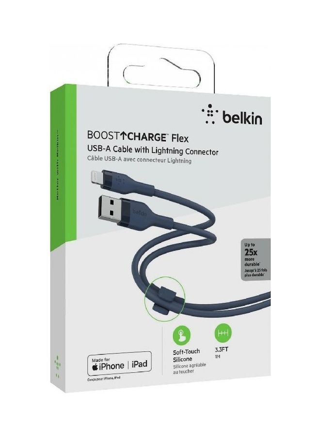 belkin - Braided iPhone Charging Cable, USB A To Lightning Cable (Boost Charge To USB For iPhone, iPad, Airpods) MFI-Certified Apple Cable, (1M) Black - Image 1