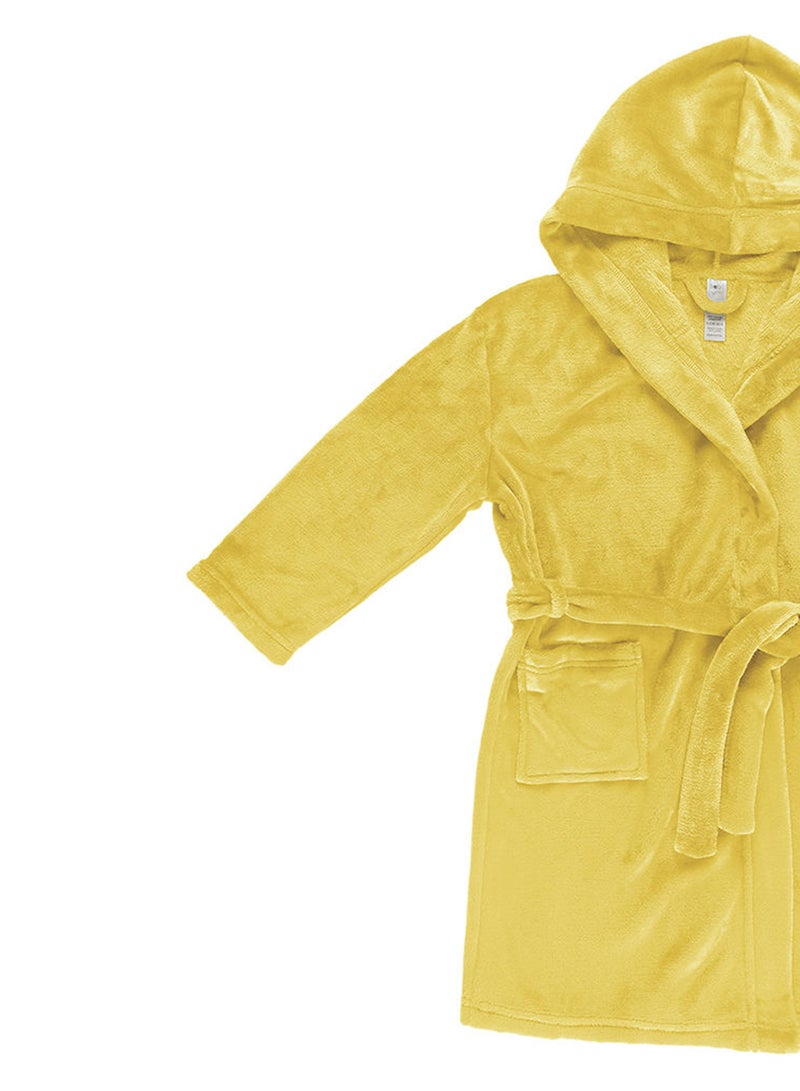 Bebi Kids Bathroom Towel Set - 240 GSM 100% Cotton - Lemon Color - Lightweight - Kids Hooded Comfortable - For Girls & Boys - 1 Piece Lemon Lemon - Image 5