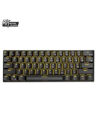 RK61 61-Key Yellow Backlight Bluetooth/2.4G Wireless/USB Wired Three Modes Tablet Computer Mobile Office Gaming Keyboard - v1658233119/N28740361A_1