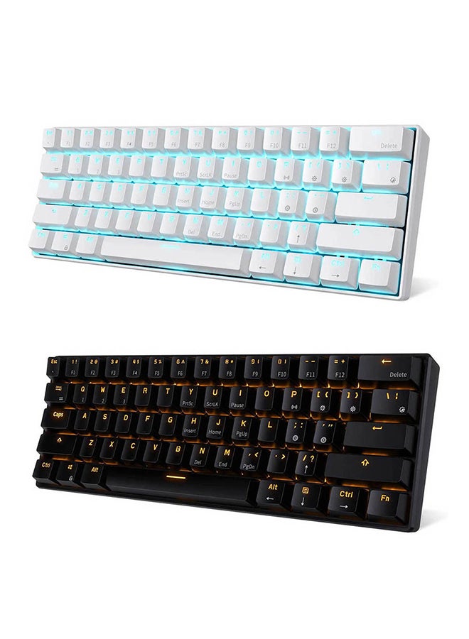 Royal Kludge - RK61 61-Key Yellow Backlight Bluetooth/2.4G Wireless/USB Wired Three Modes Tablet Computer Mobile Office Gaming Keyboard - Image 1
