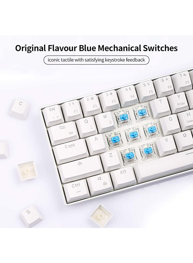 Royal Kludge - RK61 61-Key Yellow Backlight Bluetooth/2.4G Wireless/USB Wired Three Modes Tablet Computer Mobile Office Gaming Keyboard - Image 1