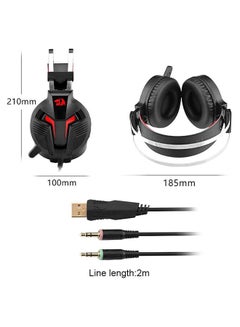 REDRAGON H112 Gaming Headset With Microphone For PC, Wired Over Ear PC Gaming Headphones ,Works With PC, Laptop, Tablet, PS4, Xbox One  - Image 3