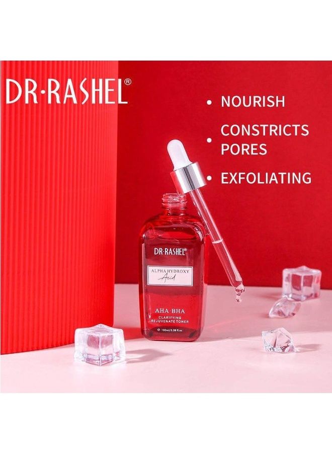 DR. RASHEL Alpha Hydroxy Acid AHA-BHA Clarifying Rejuvenate Toner Clear 100ml - Image 1