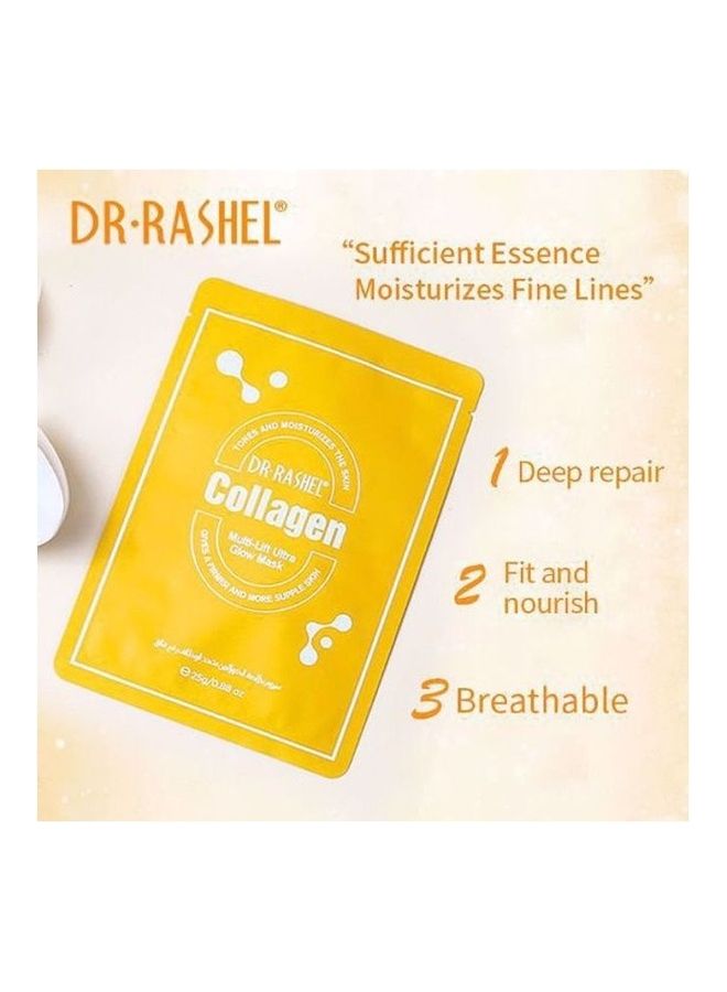 DR. RASHEL 5 Piece Collagen Multi-lift ultra glow mask White 125grams - Image 3