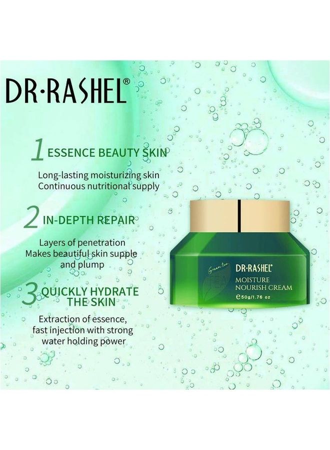 DR. RASHEL Green Tea Moisturizing And Nourishing Face Cream Green 50grams - Image 4