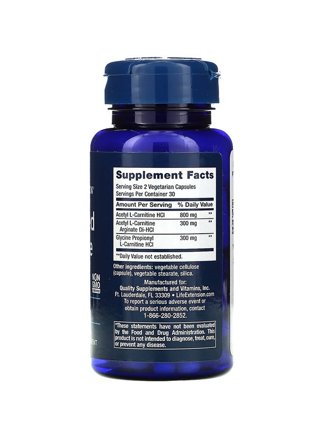 Life Extension Pack Of 2 Optimized Carnitine Dietary Supplement - 60 Capsules - Image 2