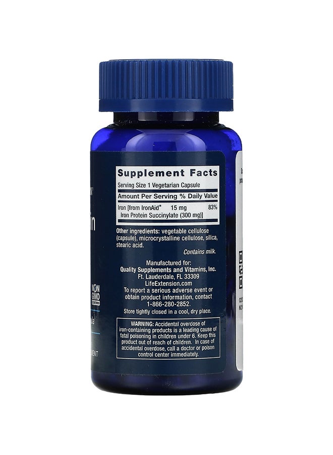 Life Extension Iron Protein Plus 300 mg - 100 Capsules - Image 2