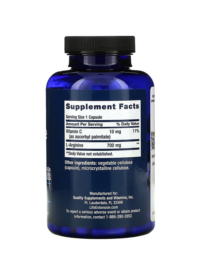 Life Extension L-Arginine Caps 700mg - 200 Vegetable Capsules - Image 2
