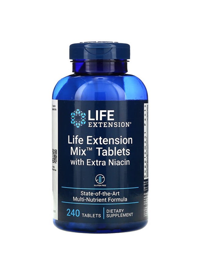 Life Extension Mix With Extra Niacin Dietary Supplement - 240 Tablets - Image 1