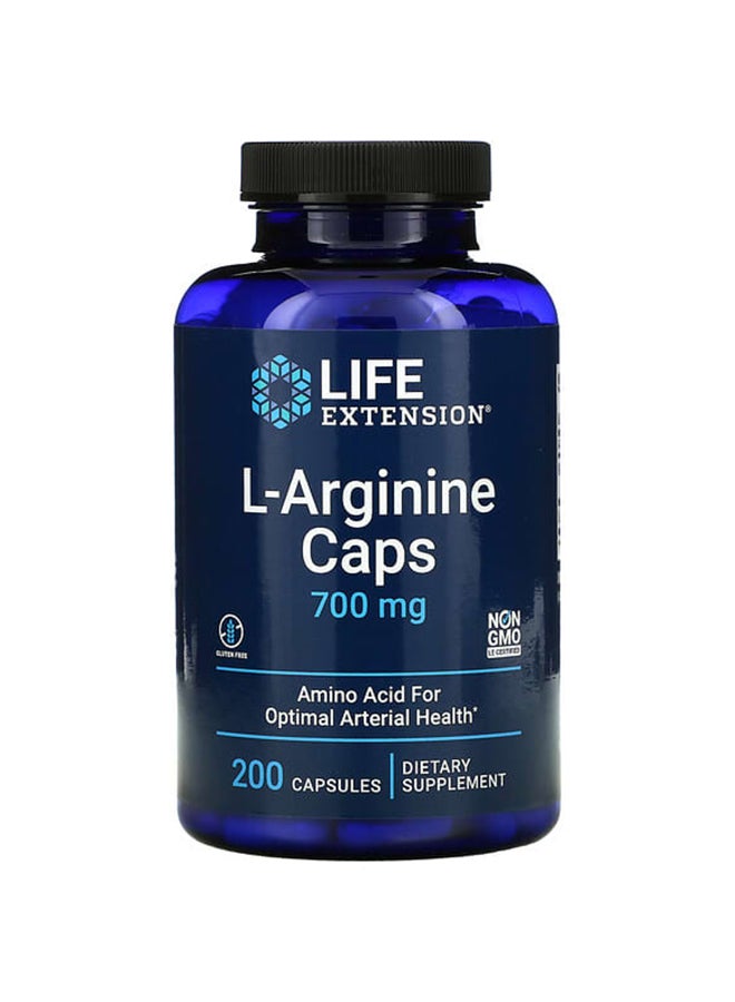 Life Extension Pack Of 2 L-Arginine Caps 700 mg - 200 Vegetarian Capsules - Image 1
