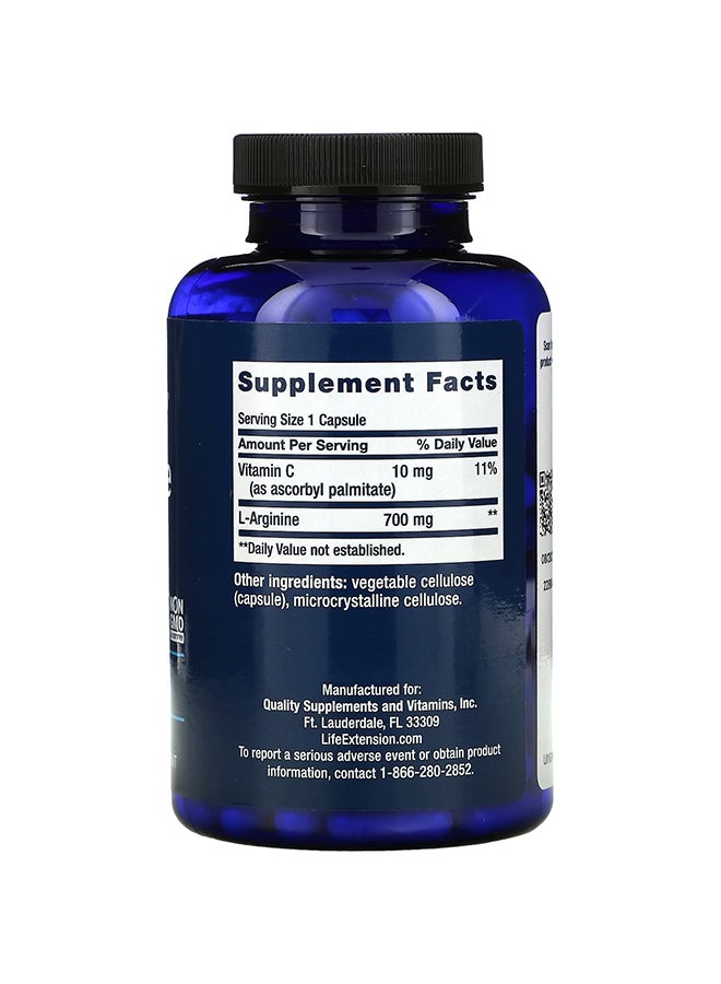 Life Extension Pack Of 2 L-Arginine Caps 700 mg - 200 Vegetarian Capsules - Image 2