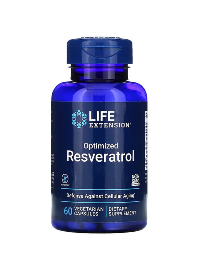 Life Extension Pack Of 2 Optimized Resveratrol - 60 Vegetarian Capsules - Image 1