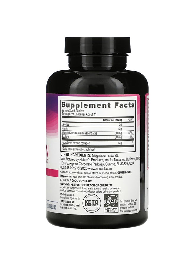NEOCELL 2-Piece Super Collagen +C Dietary Supplement - 250 Tablets - Image 2