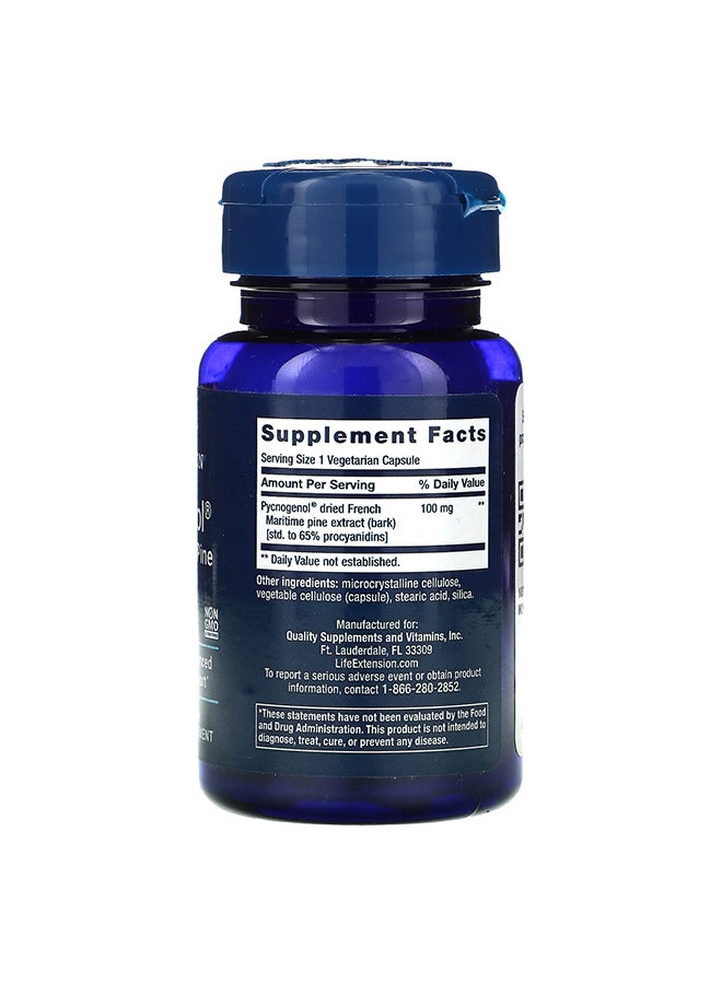 لايف إكستنشن مكمل غذائي بيكنوجينول مستخلص من لحاء الصنوبر البحري الفرنسي تركيز 100 ملجم - 60 كبسولة نباتية - Image 2