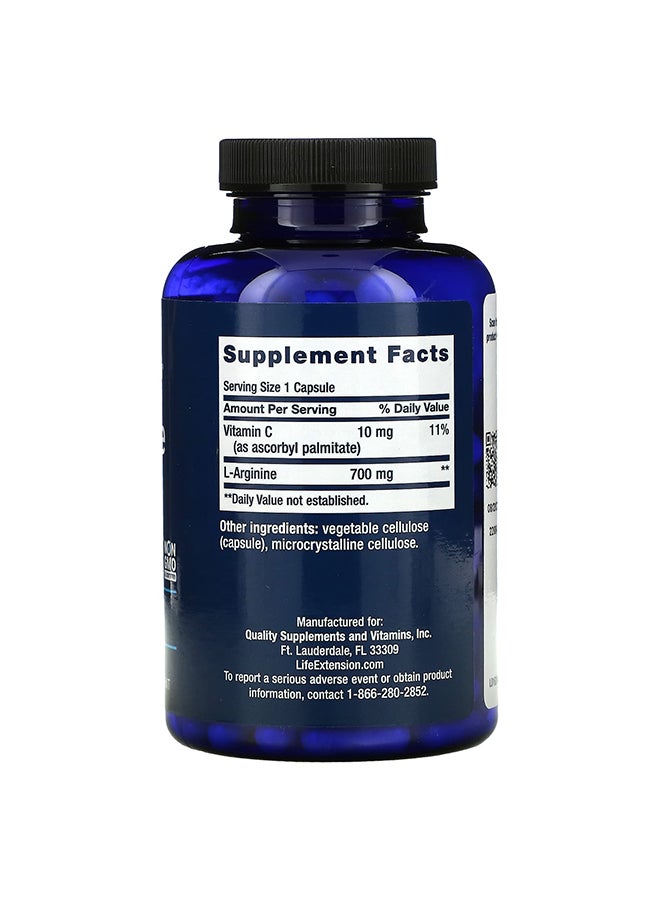 لايف إكستنشن مكمل غذائي أرجينين تركيز 700 مجم - 200 كبسولة نباتية - Image 2