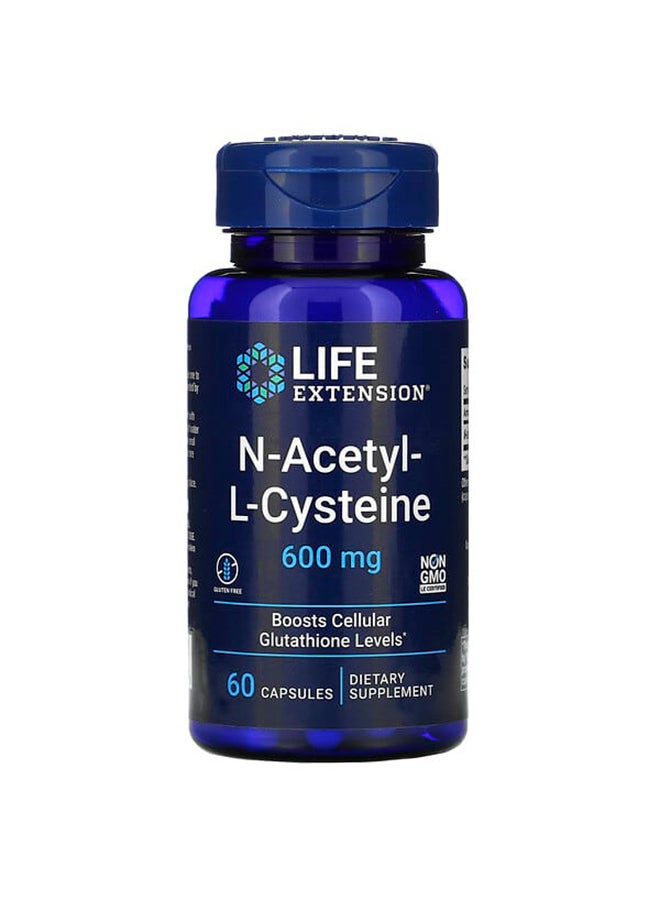 Life Extension - N-Acetyl-L-Cysteine 600 mg - 60 Vegetarian Capsules - Image 1
