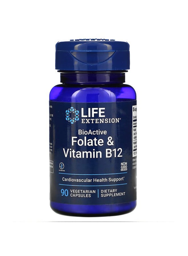 Life Extension BioActive Folate And Vitamin B12 - 90 Vegetarian Capsules - Image 1