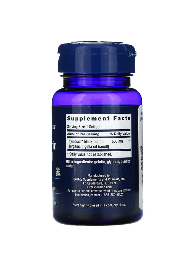 لايف إكستنشن مُكمل غذائي من زيت بذر الكمون الأسود - 60 كبسولة هلامية - Image 2