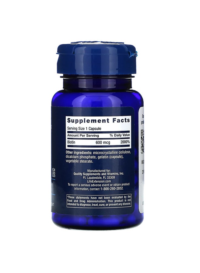 لايف إكستنشن بيوتين 600 ميكروجرام - 100 كبسولة - Image 2